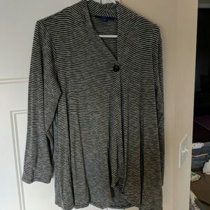 Striped shoulder button cardigan